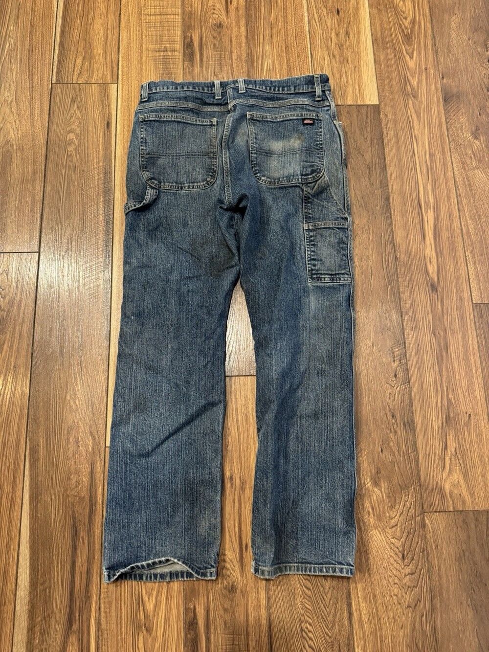 Dickies Carpenter Jeans Mens Blue 36x32 Faded Washed Denim Workwear Chore